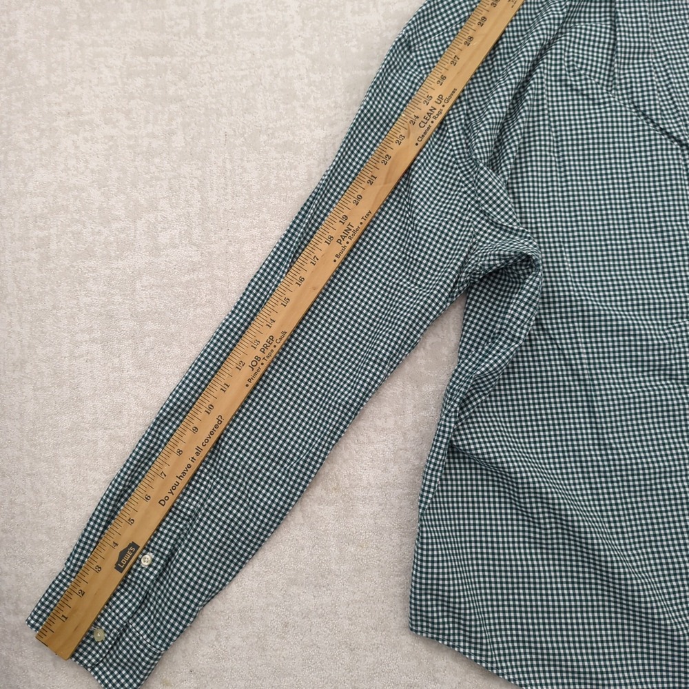 Ralph Lauren Button Down Shirt Mens XXL Green Gingham Slim Fit Stretch Pony - Picture 9 of 10